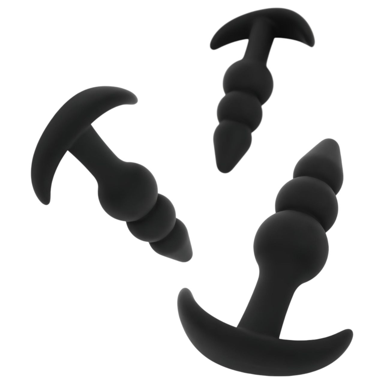 EasyToys - gömbös anál plug szett - 3 részes (fekete) EasyToys - gömbös anál plug szett - 3 részes (fekete)