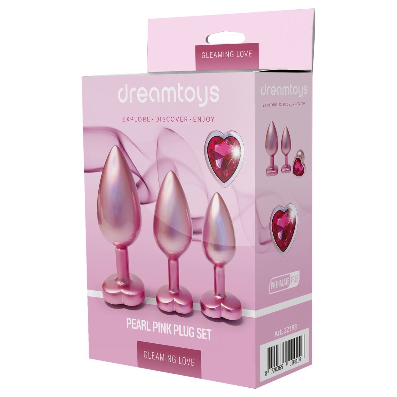 Dreamtoys Gleaming Love - szíves anál plug szett (rózsaszín)