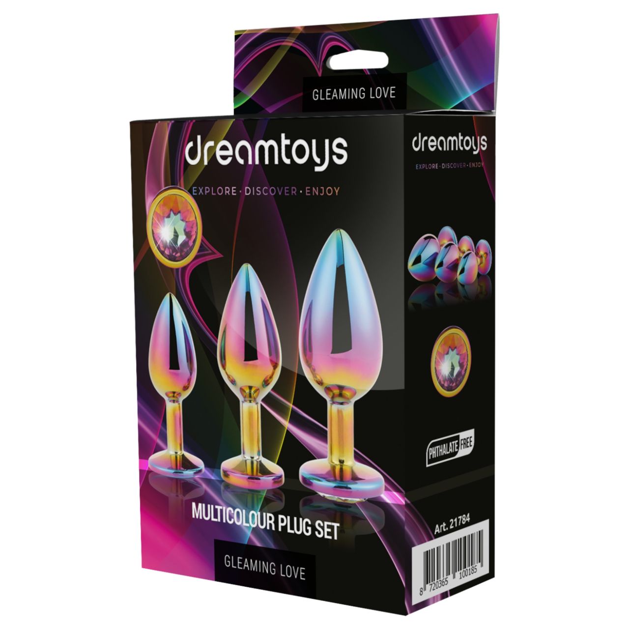 Dreamtoys Gleaming Love - drágaköves anál plug szett (többszínű)