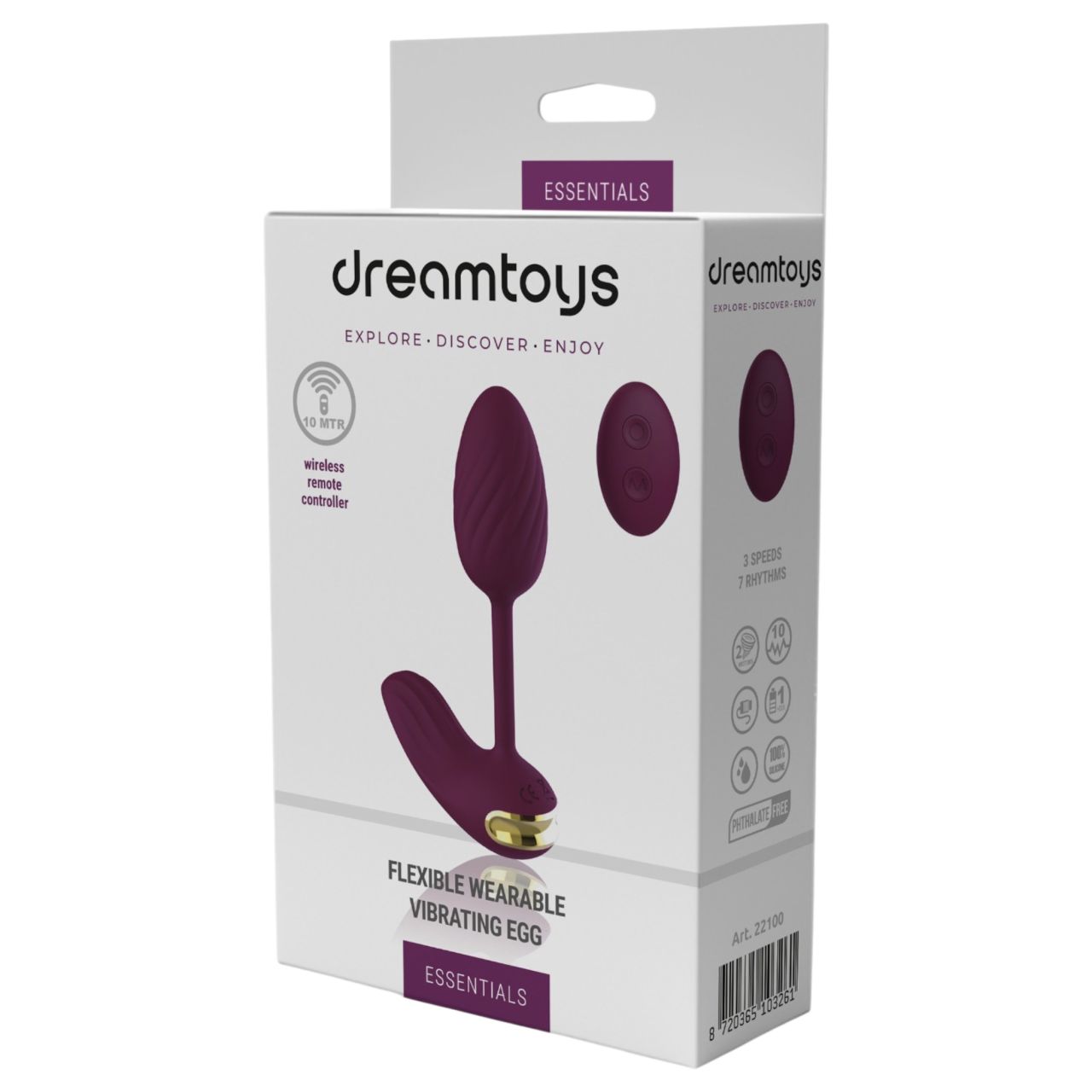/ Dreamtoys Essentials - hordható hajlékony vibrotojás (lila)