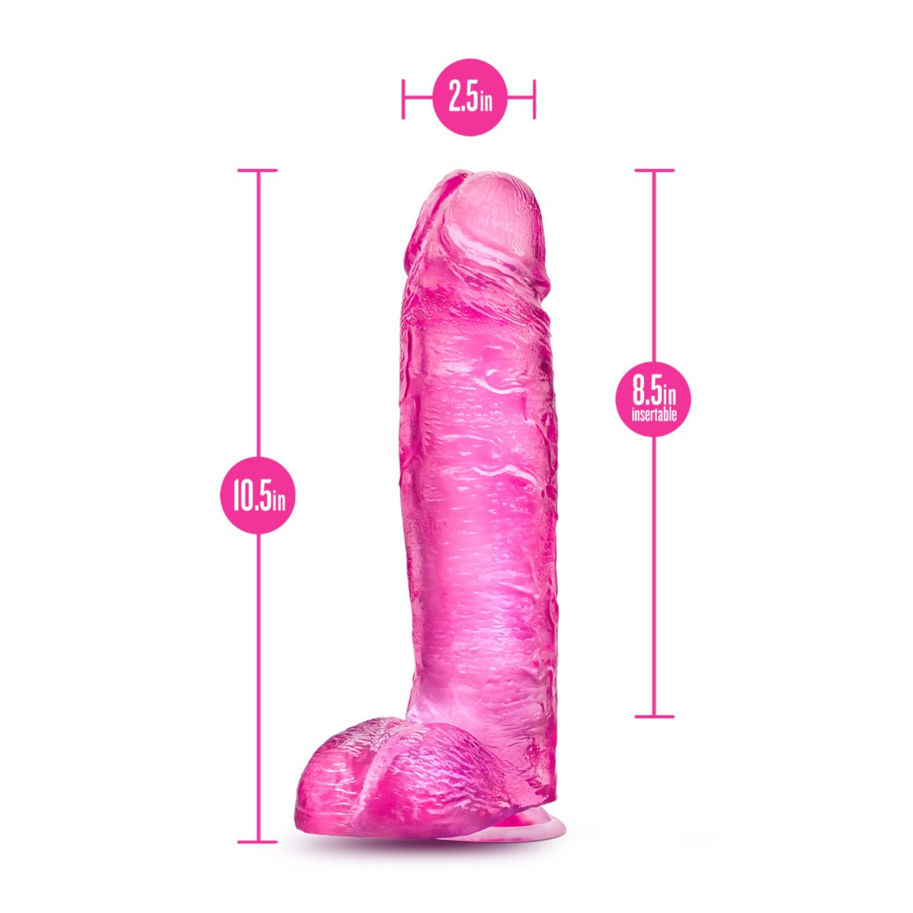 Blush B Yours Plus - realisztikus dildó (rózsaszín)