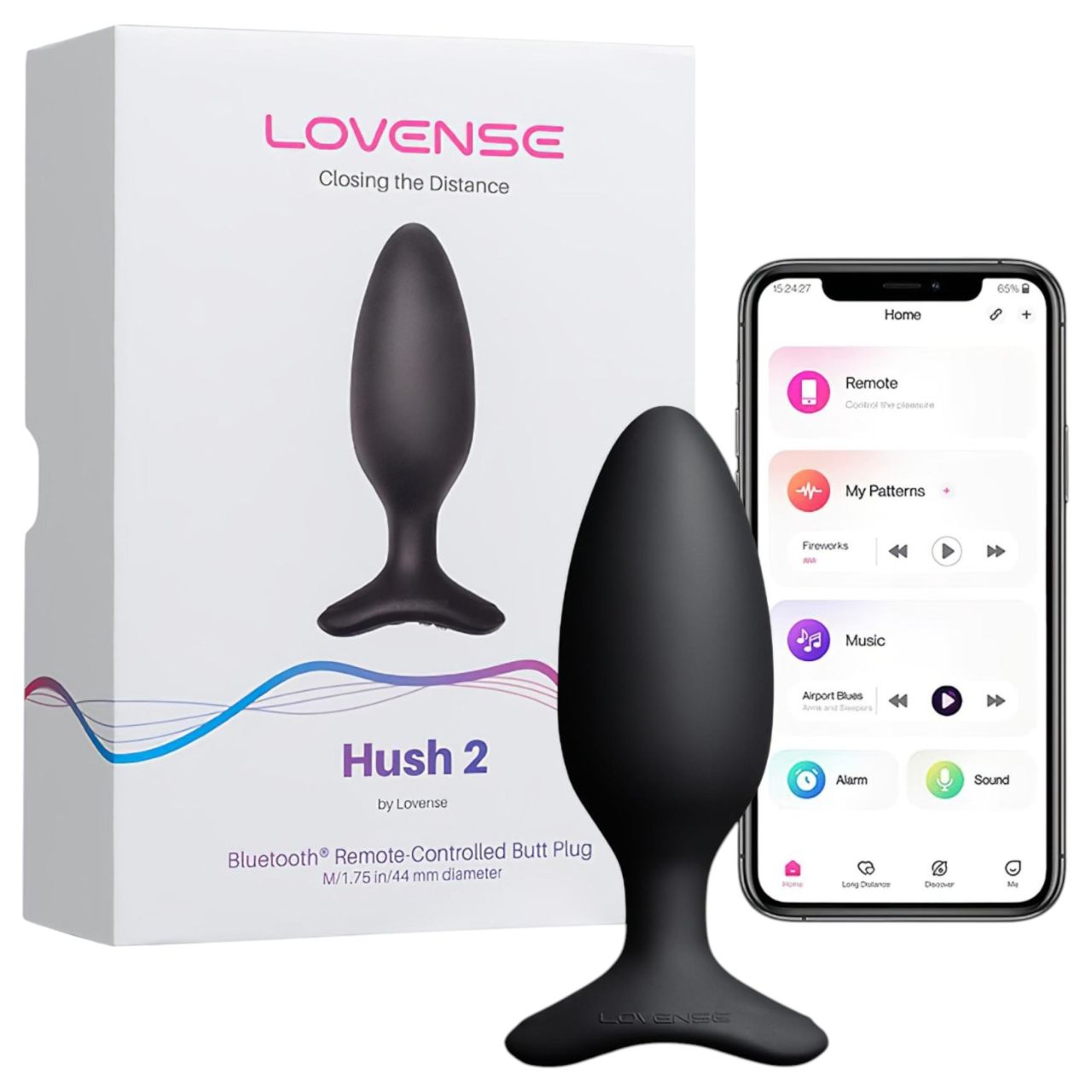 Lovense Hush 2 S - App-vezérelt análvibrátor (38 mm, fekete)