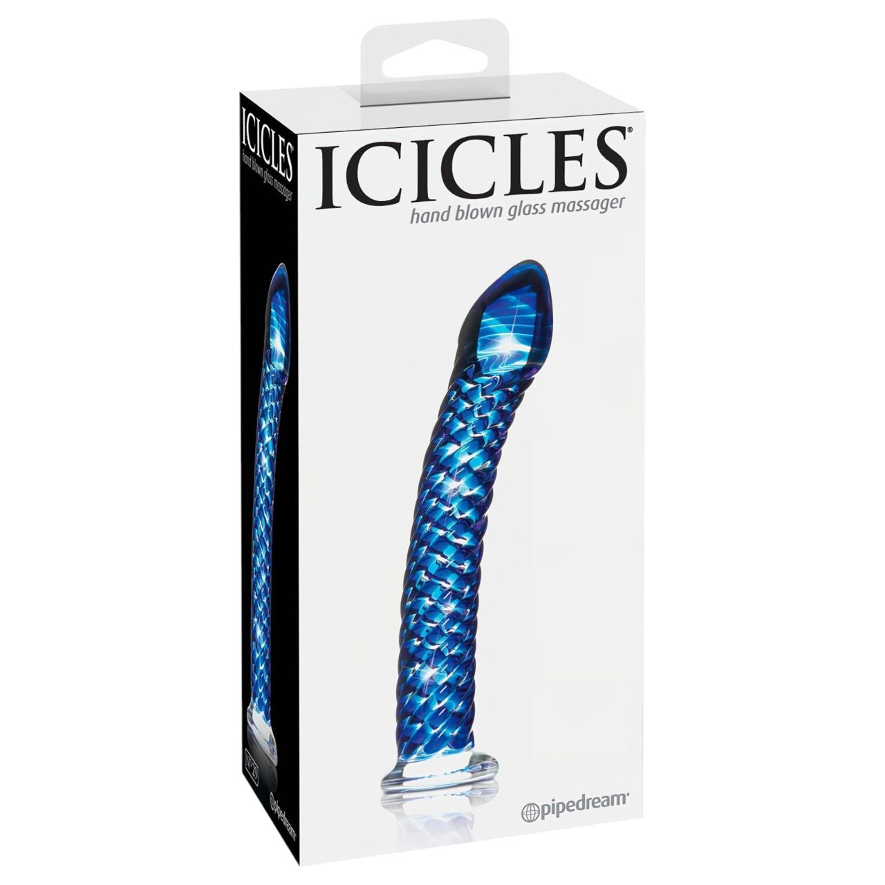 Icicles No. 29 - spirál, pénisz üveg dildó (kék) Icicles No. 29 - spirál, pénisz üveg dildó (kék)