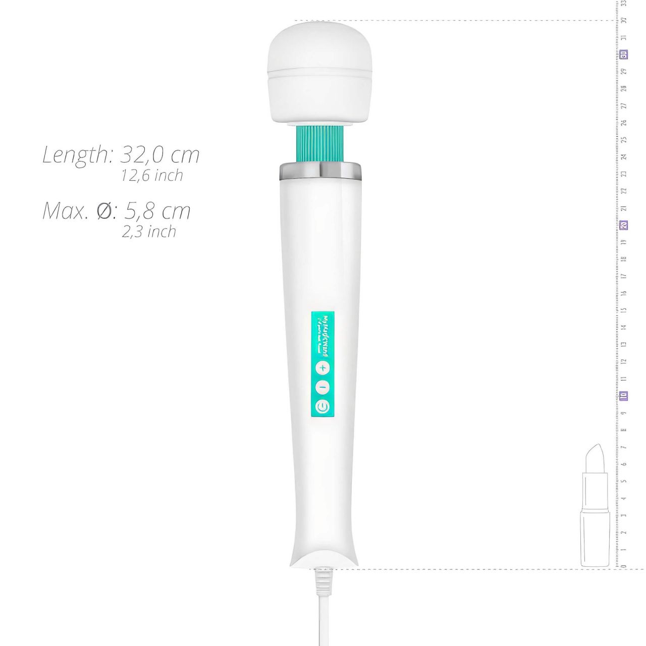 MyMagicWand - erős masszírozó vibrátor (fehér-türkiz) MyMagicWand - erős masszírozó vibrátor (fehér-türkiz)