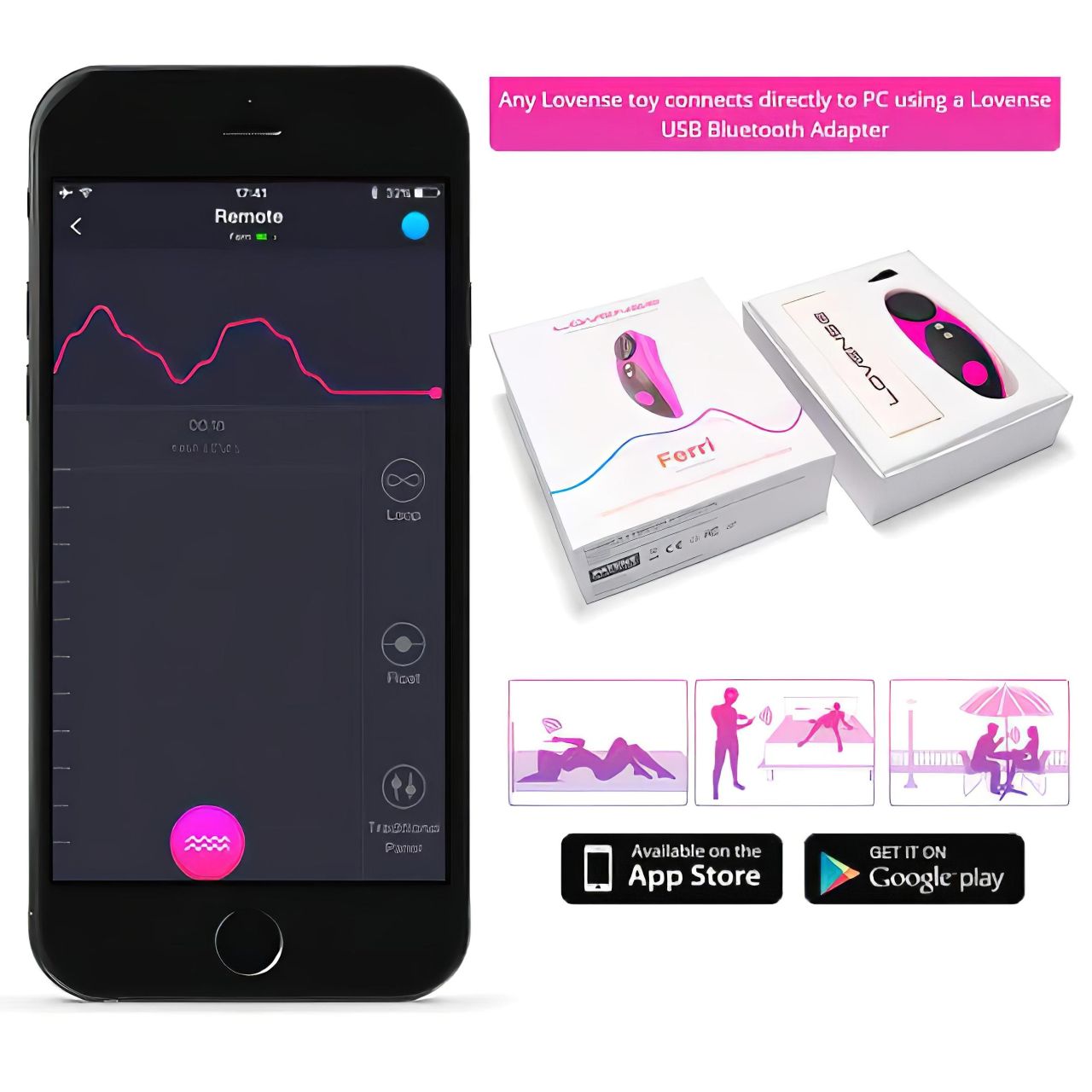 Lovense Ferri - App-vezérelt csiklóvibrátor (fekete-pink)