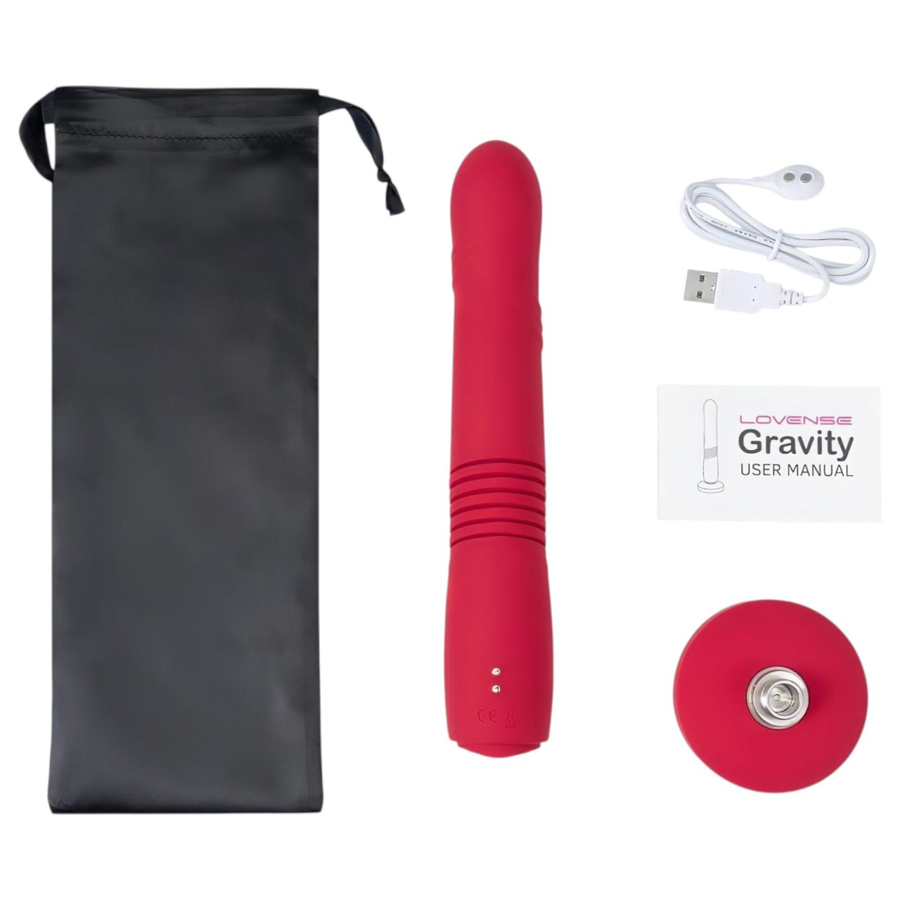 LOVENSE Gravity - akkus, lökő vibrátor (piros)