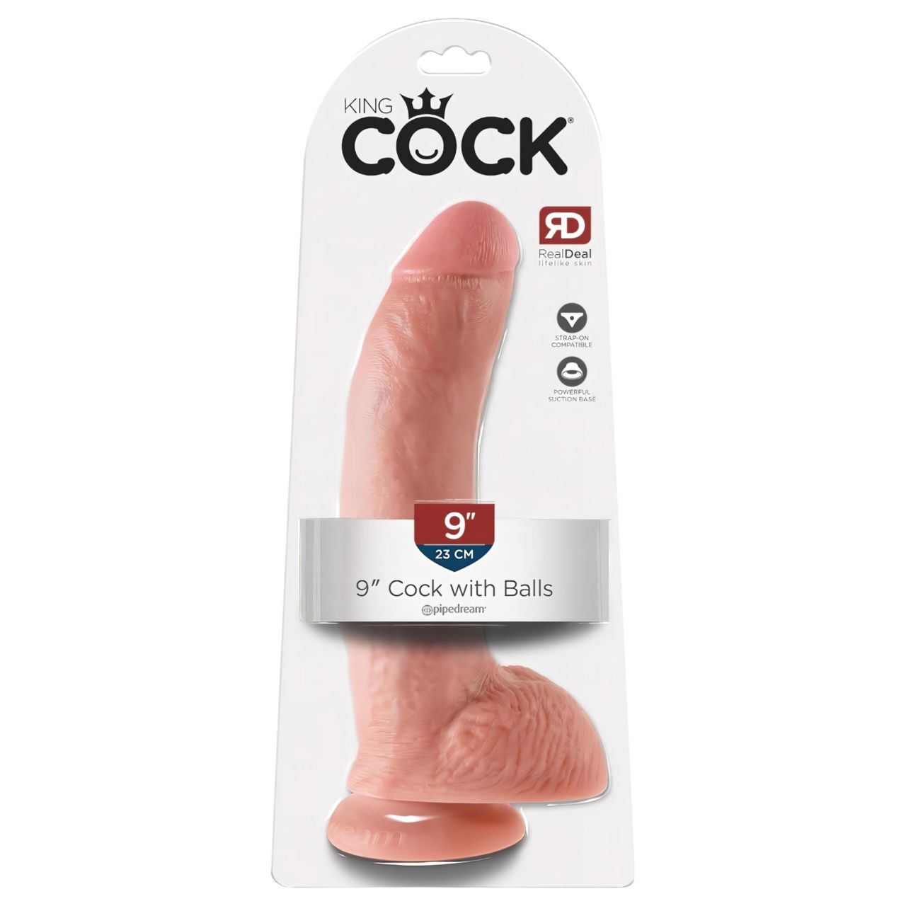 King Cock 9 - nagy tapadókorongos, herés dildó (23 cm, testszínű) King Cock 9 - nagy tapadókorongos, herés dildó (23 cm, testszínű)