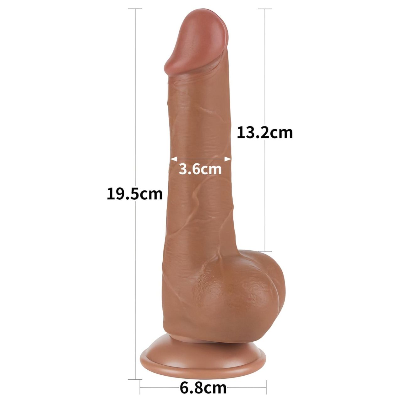 Lovetoy Sliding-Skin - herés kétrétegű dildó - 19,5 cm (testszínű)