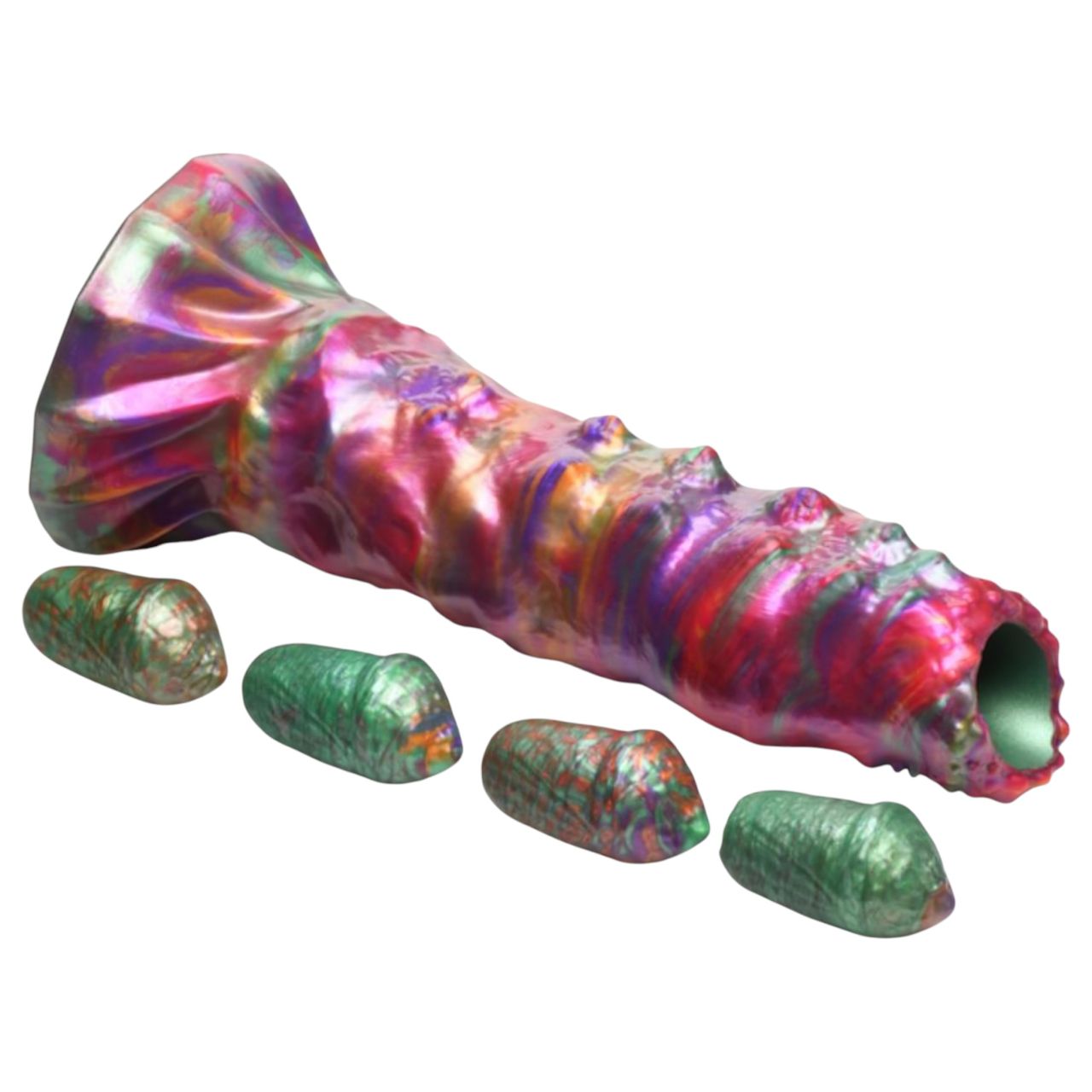Creature Cocks Larva - ovipozitor űrlény dildó (szivárvány)