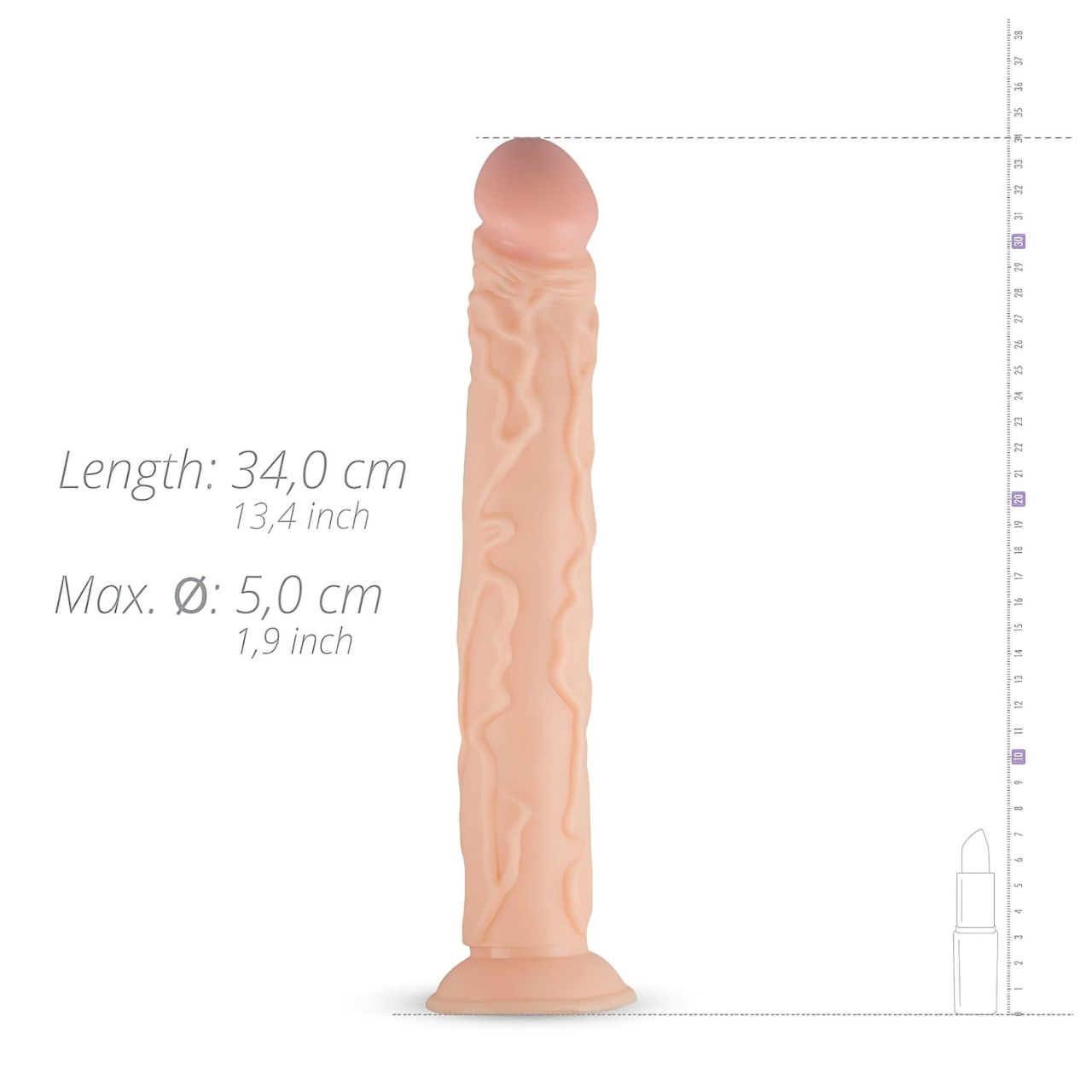 Real Fantasy Shawn - élethű nagy dildó - 35 cm (testszínű)