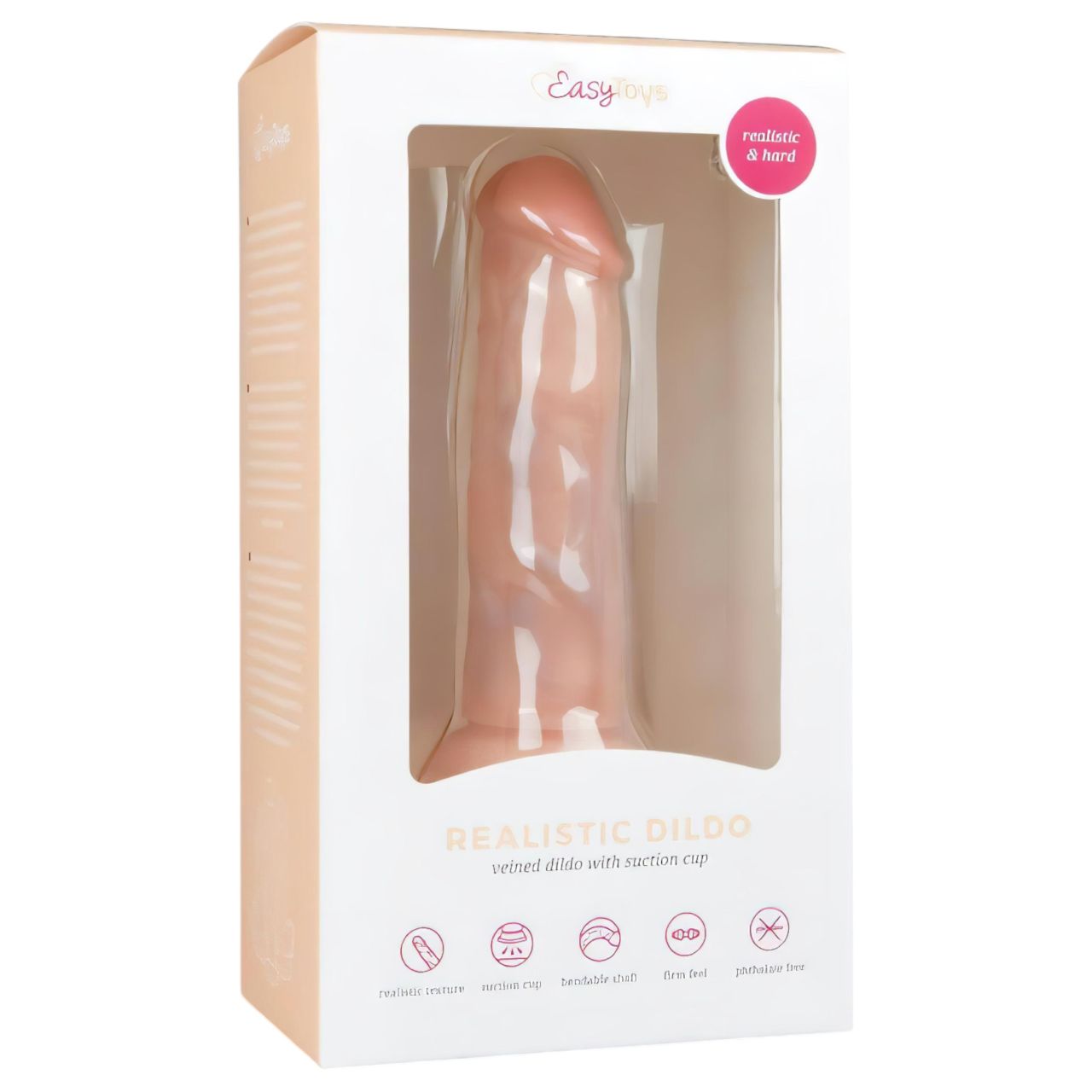 EasyToys - tapadókorongos élethű dildó (15,5 cm, testszínű)