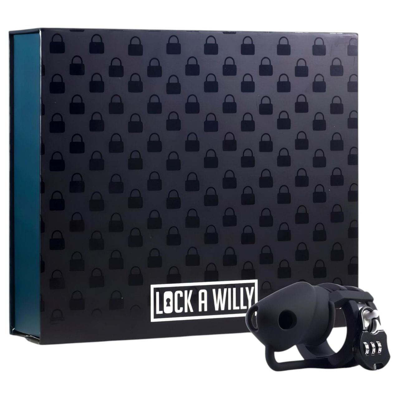 LOCK A WILLY - szilikon pénisz ketrec lakattal (fekete) LOCK A WILLY - szilikon pénisz ketrec lakattal (fekete)