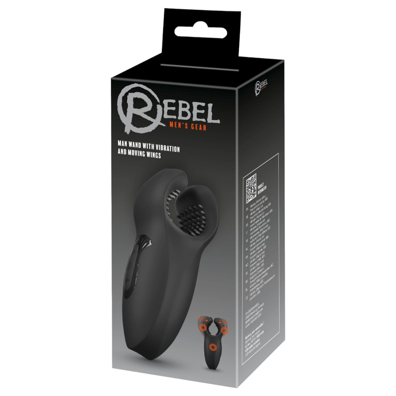 Rebel - mozgó karos, vibrációs makkvibrátor (fekete) Rebel - mozgó karos, vibrációs makkvibrátor (fekete)