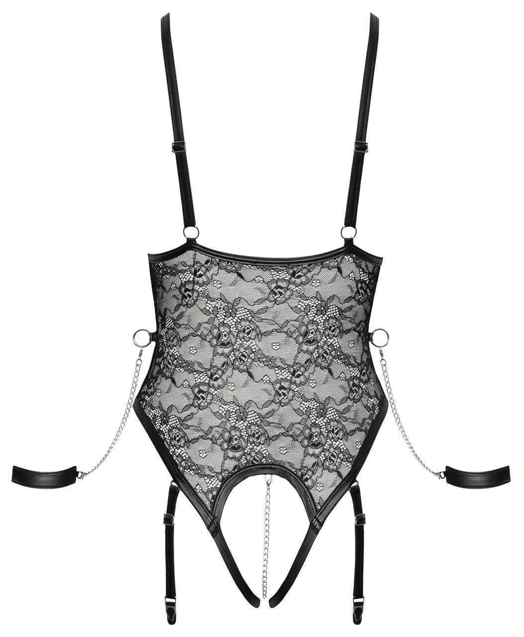 Cottelli Bondage - nyitott body bilinccsel (fekete) Cottelli Bondage - nyitott body bilinccsel (fekete)