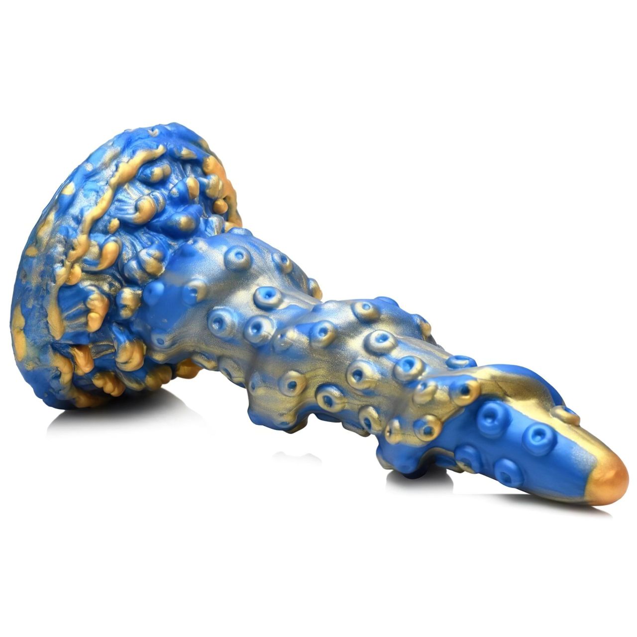Creature Cocks Kraken - spirál polipkar dildó - 21 cm (arany-kék)