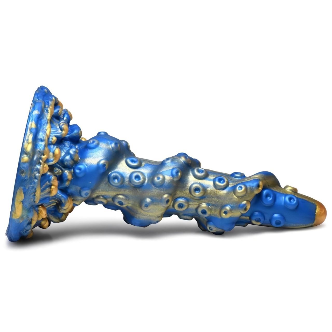 Creature Cocks Kraken - spirál polipkar dildó - 21 cm (arany-kék)