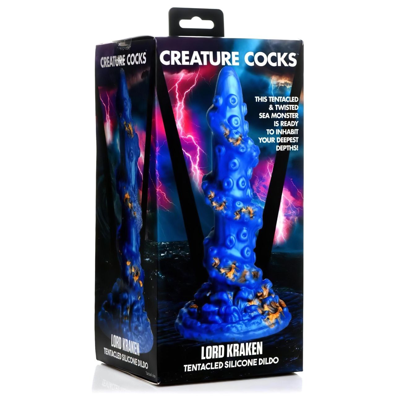 Creature Cocks Kraken - spirál polipkar dildó - 21 cm (arany-kék)