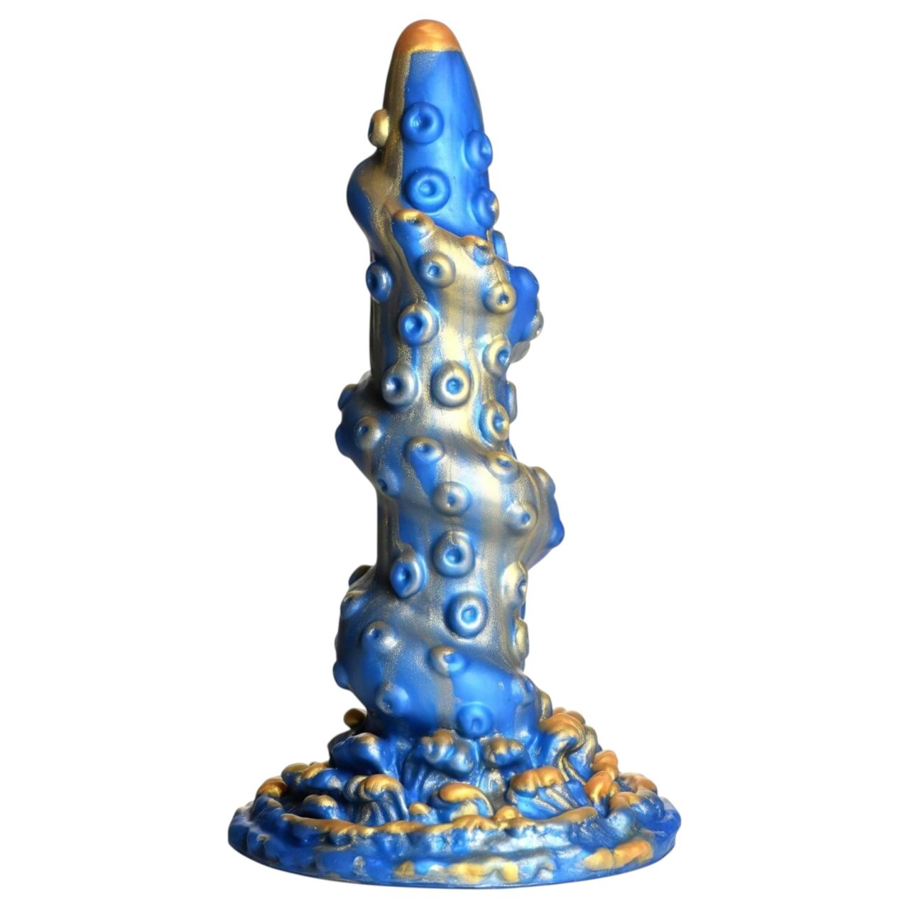 Creature Cocks Kraken - spirál polipkar dildó - 21 cm (arany-kék)