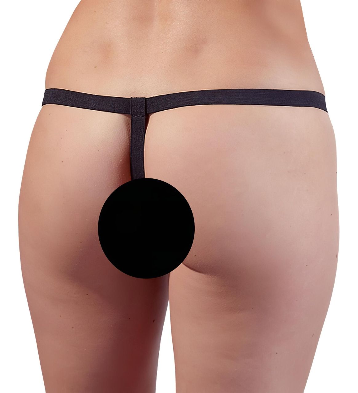 Fetish - szegecses, láncos, fekete tanga (S-L)