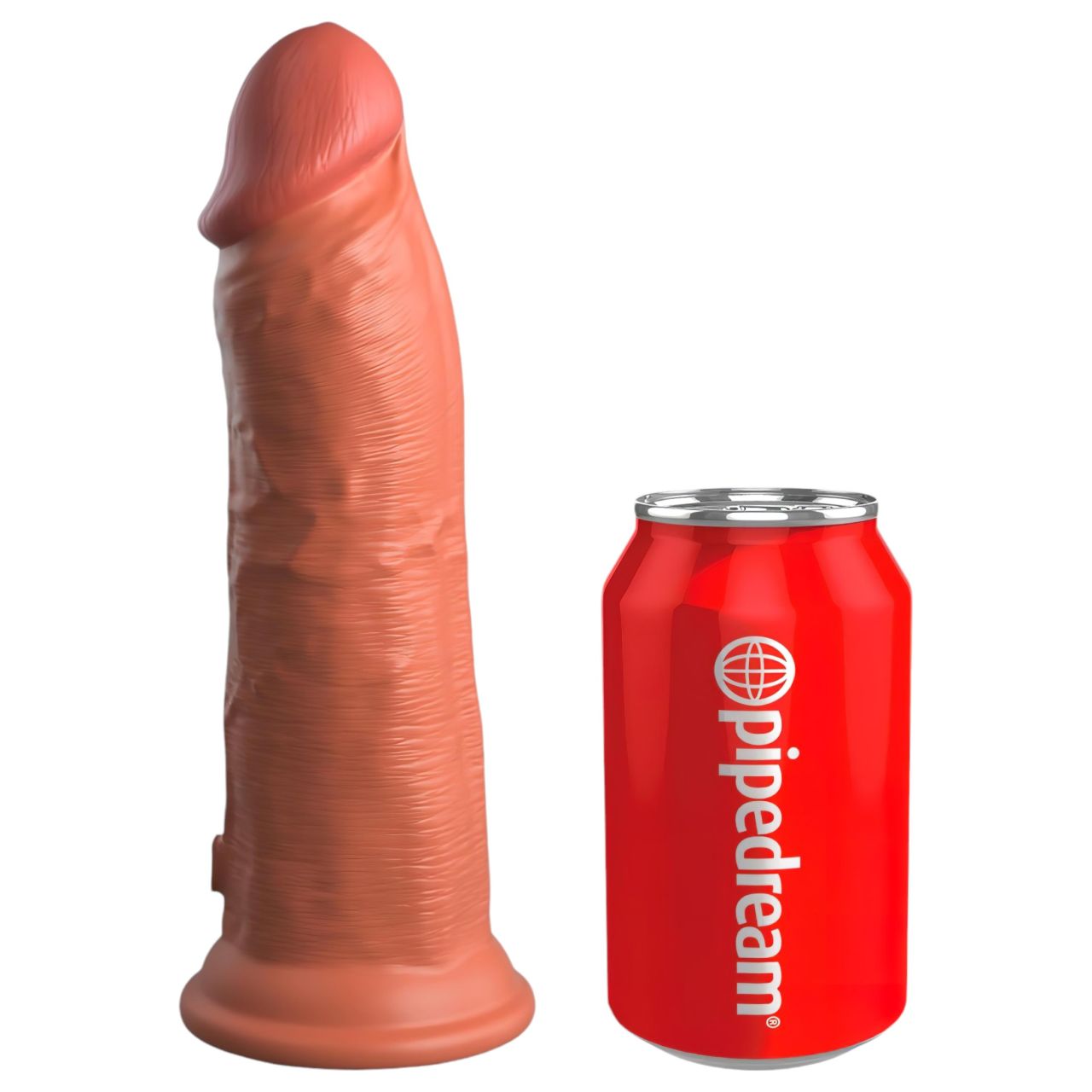 King Cock Elite 8 - tapadókorongos dildó (20 cm) - sötét natúr