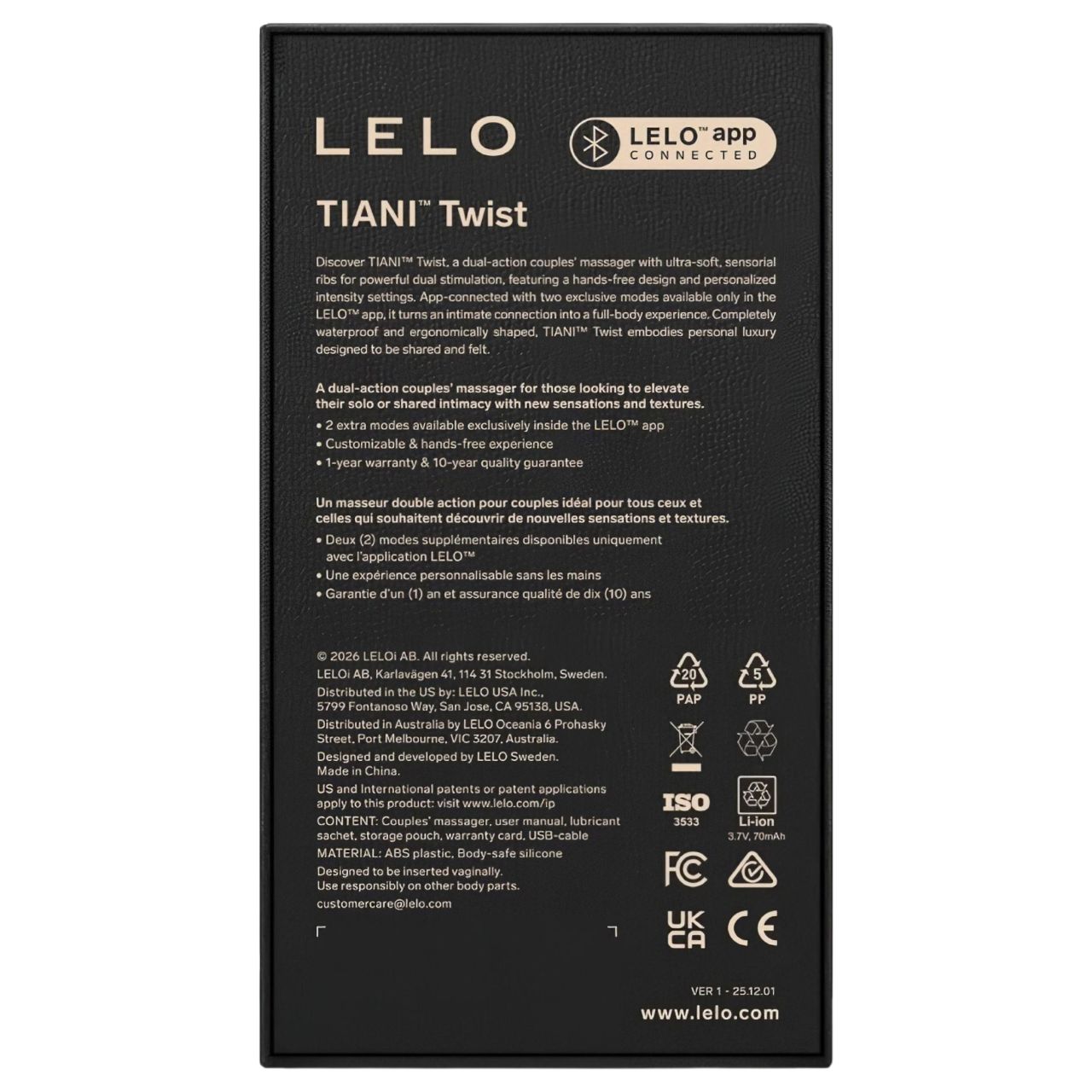 LELO Tiani Twist - App-vezérelt párvibrátor (pink)