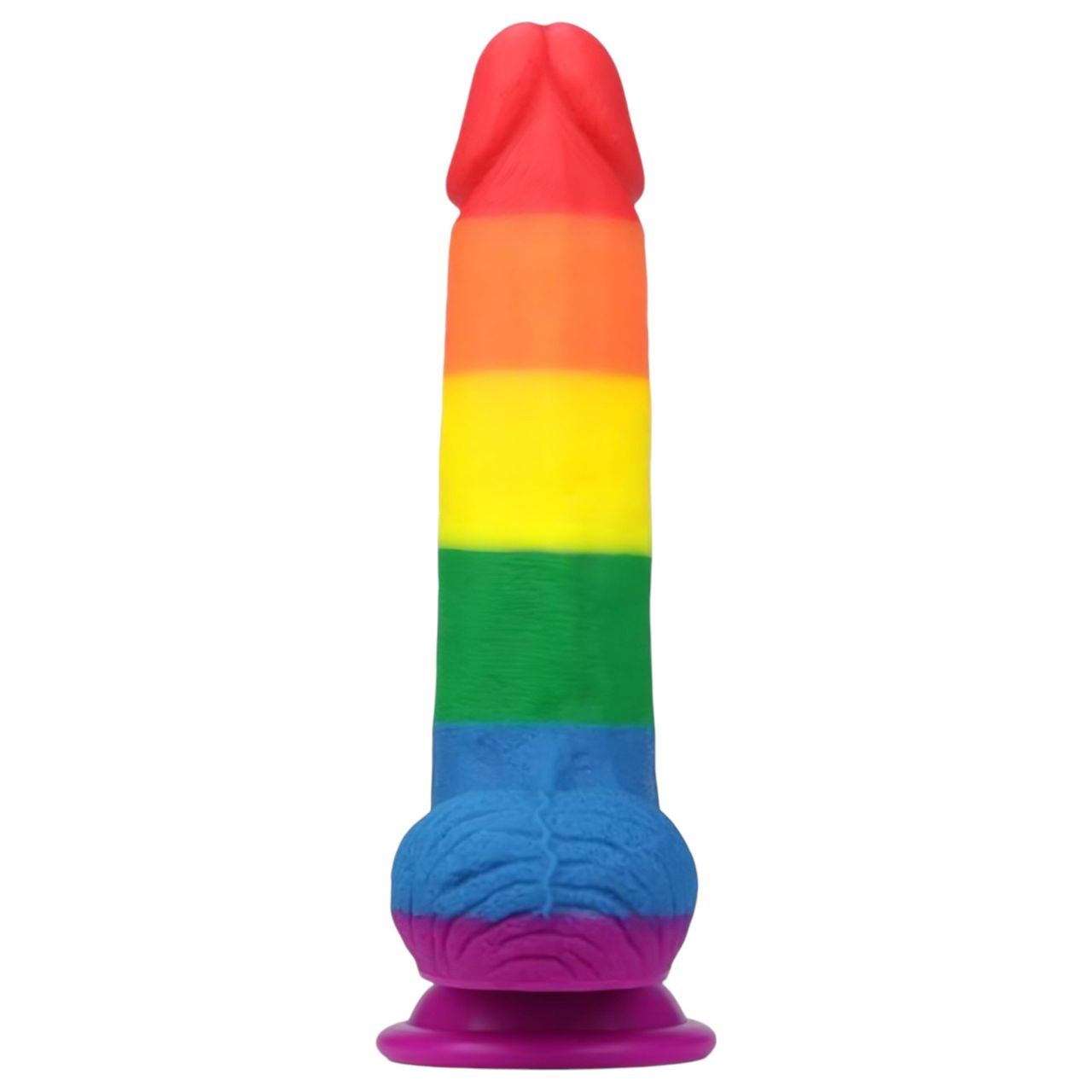 Lovetoy Prider - élethű herés dildó - 20 cm (szivárvány)