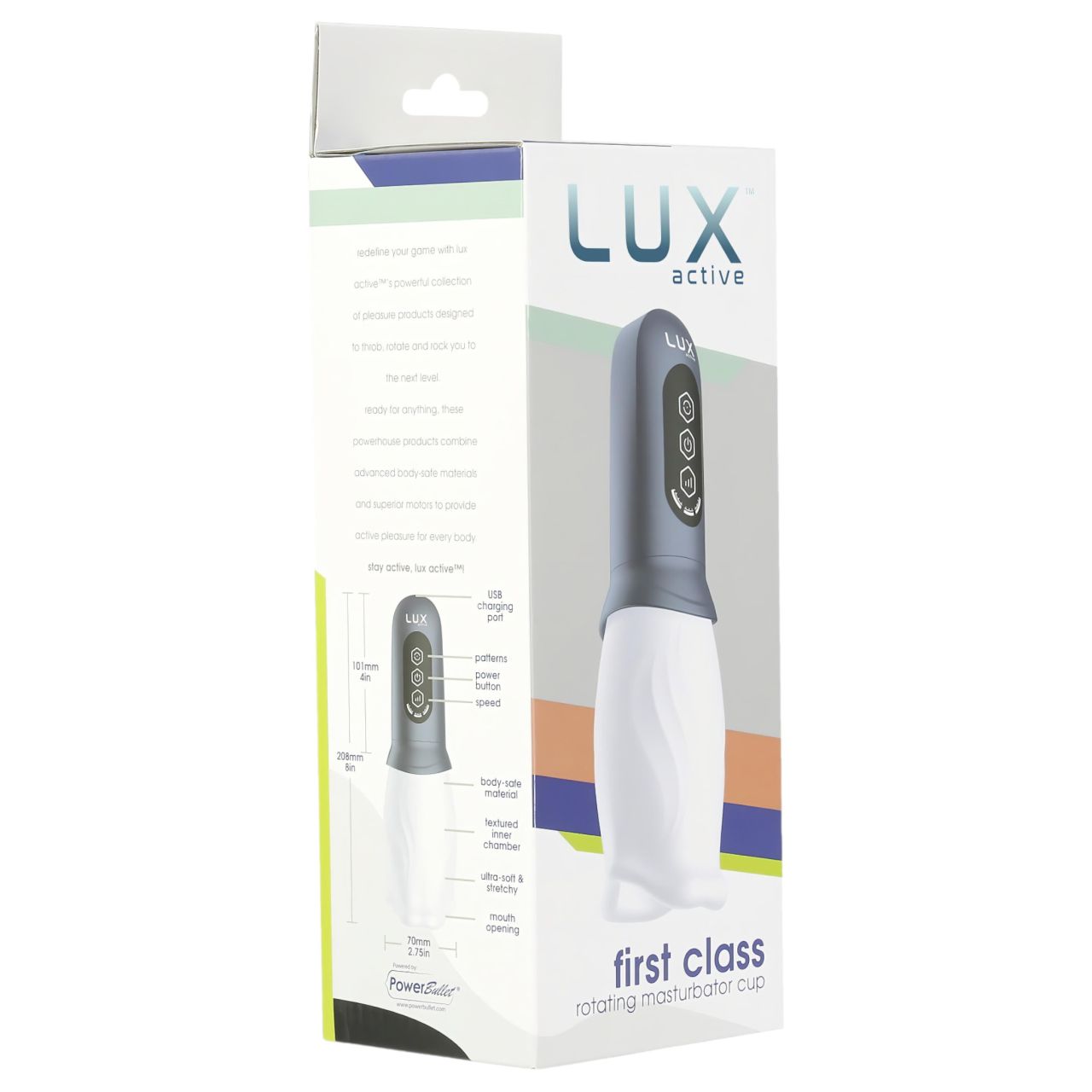 LUX Active First Class - forgó fejes maszturbátor (fehér-szürke) LUX Active First Class - forgó fejes maszturbátor (fehér-szürke)