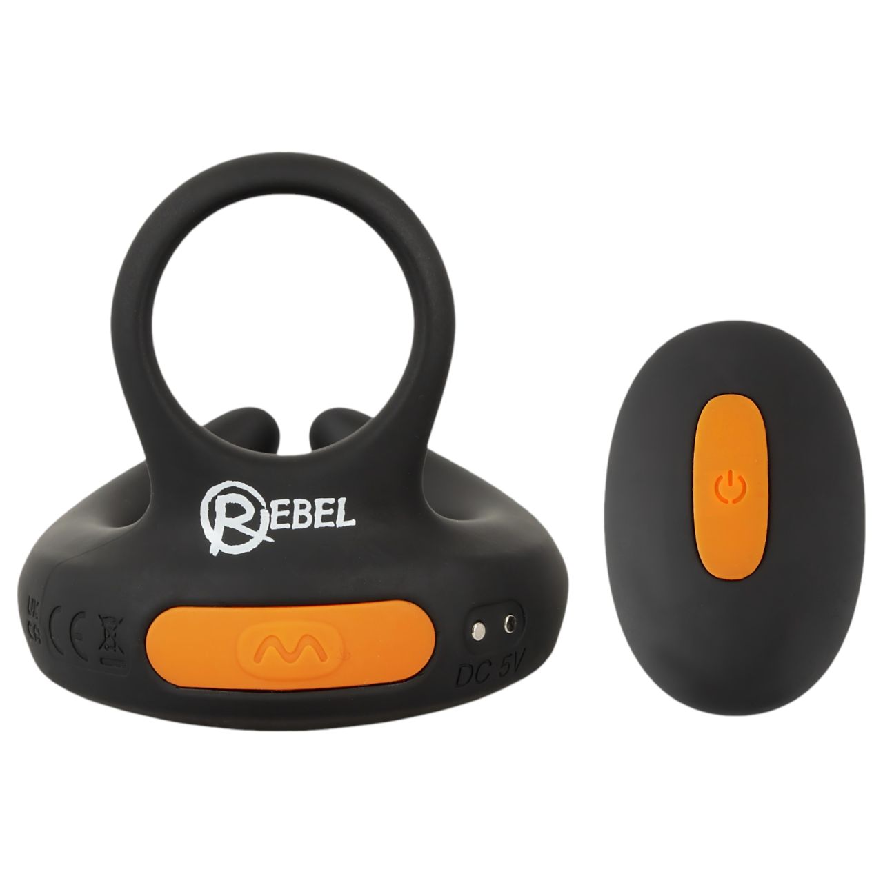 Rebel - rezgő péniszgyűrű és here vibrátor (fekete)