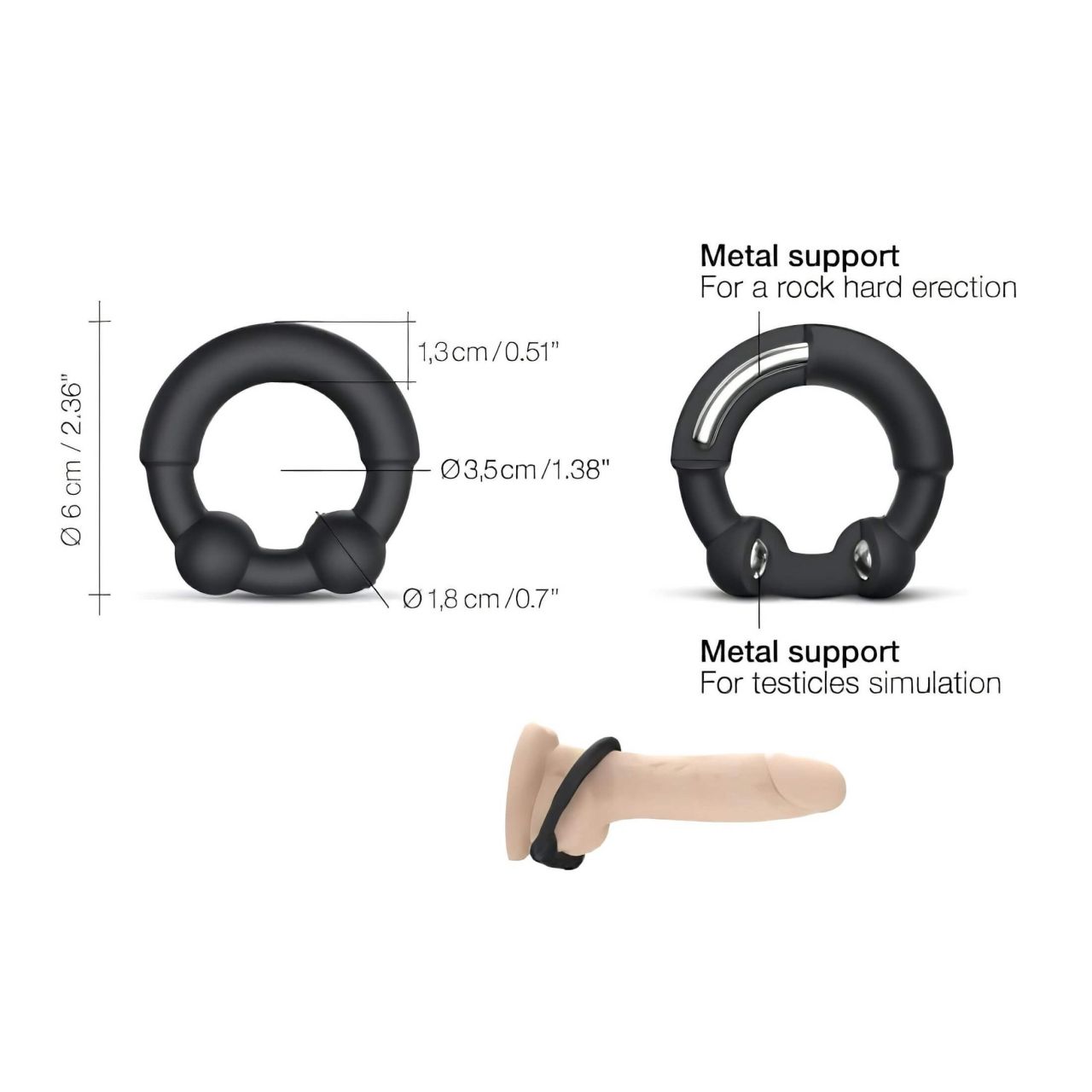 Dorcel Stronger Ring - fém betétes péniszgyűrű (fekete) Dorcel Stronger Ring - fém betétes péniszgyűrű (fekete)