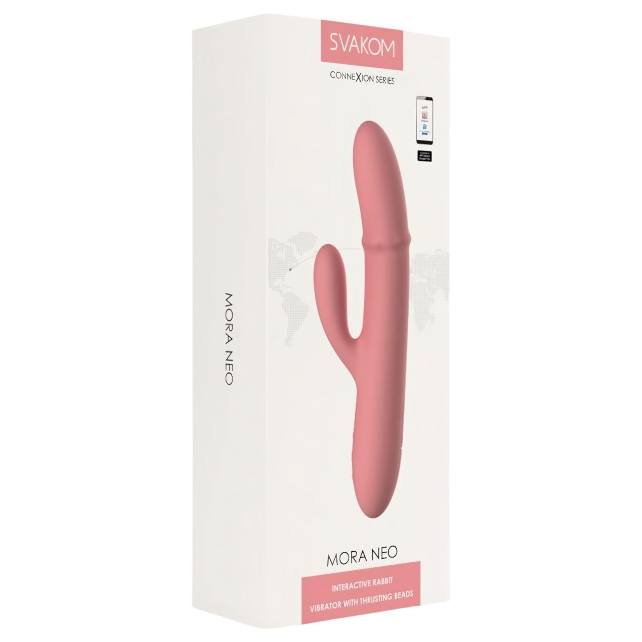 Svakom Mora Neo - app-vezérelt nyuszis csiklókaros vibrátor (pink)