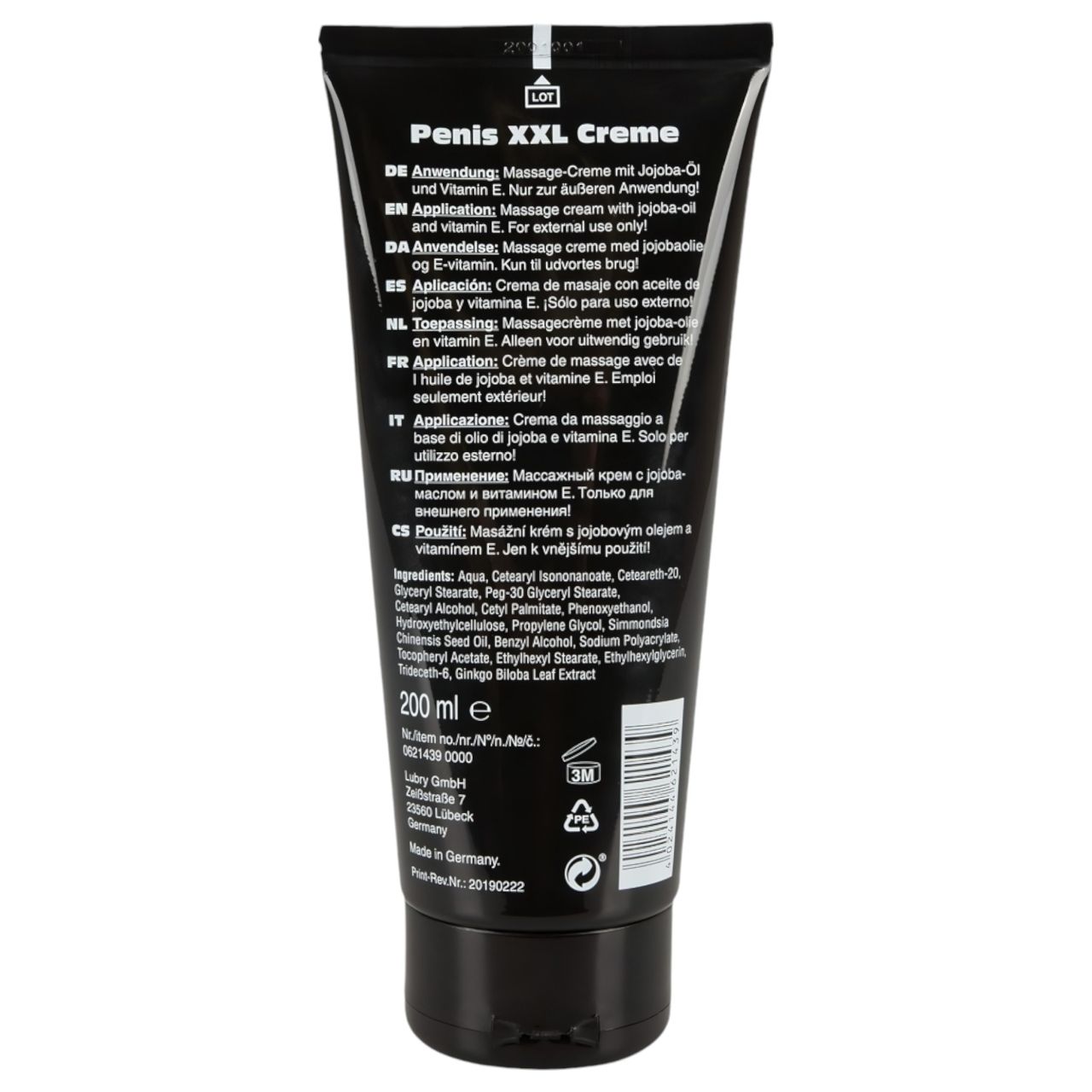 Pénisz XXL - intim krém férfiaknak (200 ml)