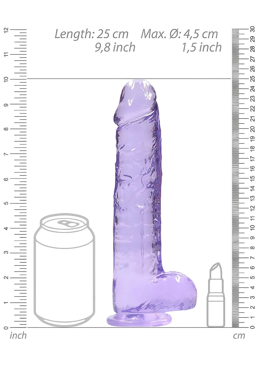 RealRock - átlátszó élethű dildó (lila, 22 cm) RealRock - átlátszó élethű dildó (lila, 22 cm)