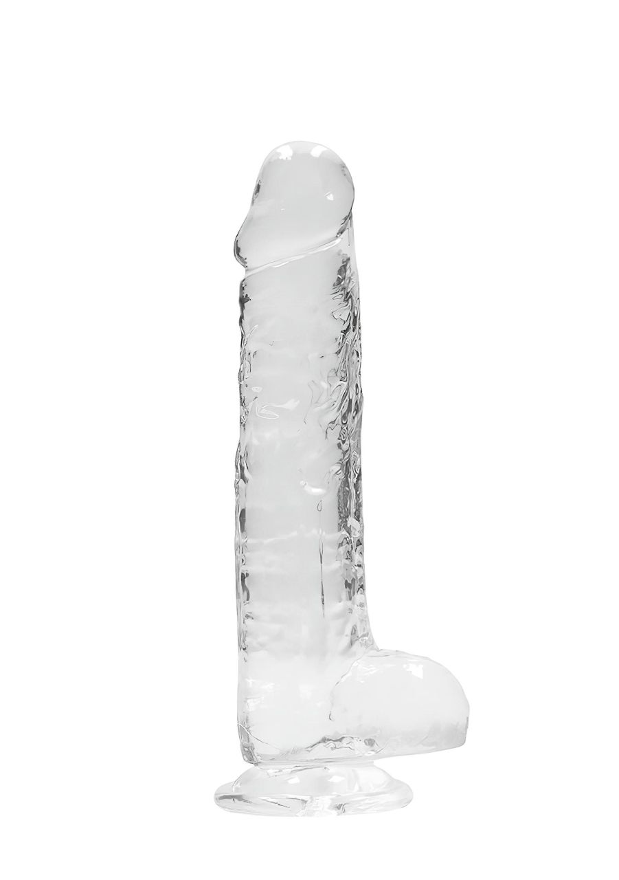 RealRock - átlátszó élethű dildó (átlátszó, 19 cm)