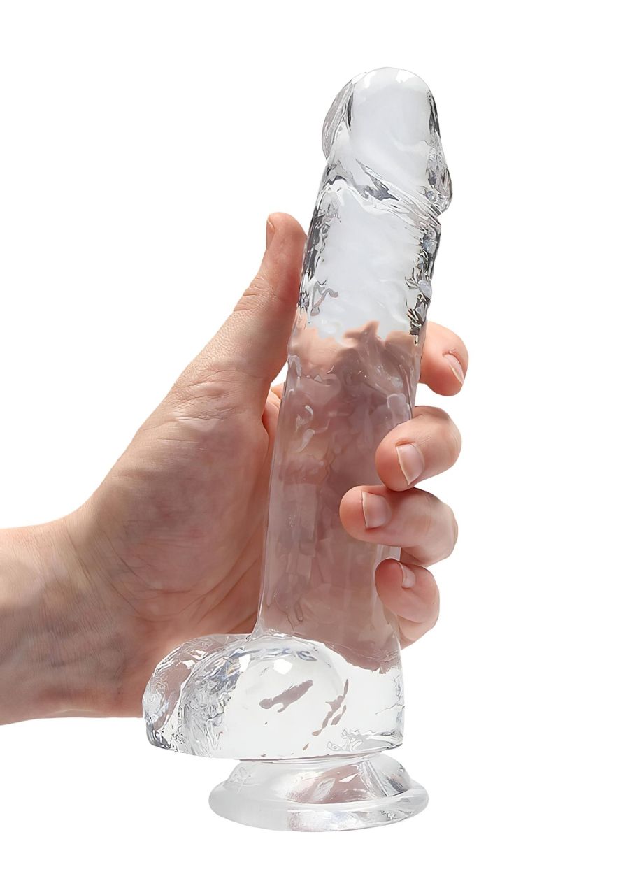 RealRock - átlátszó élethű dildó (átlátszó, 19 cm)