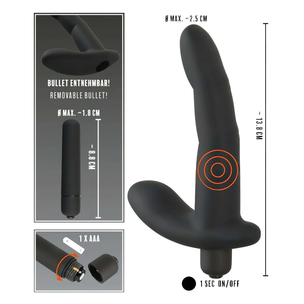 Rebel Naughty Finger - prosztata vibrátor (fekete)
