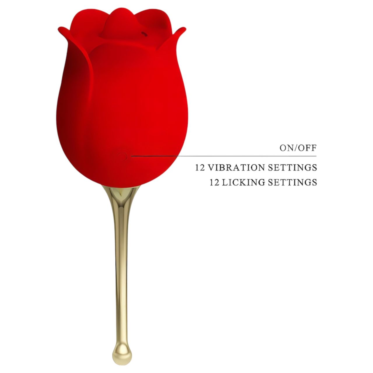 Pretty Love Rose Lover - nyelves 2in1 csikló vibrátor (piros) Pretty Love Rose Lover - nyelves 2in1 csikló vibrátor (piros)