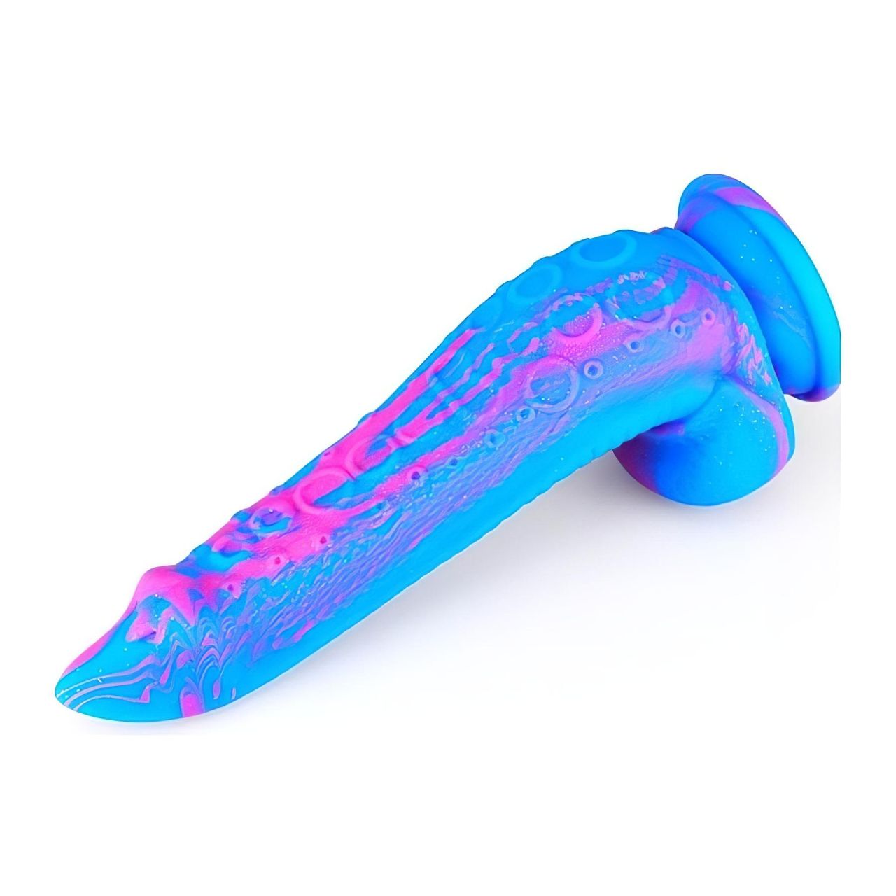Inkipus - herés szilikon dildó - 18 cm (kék-pink)