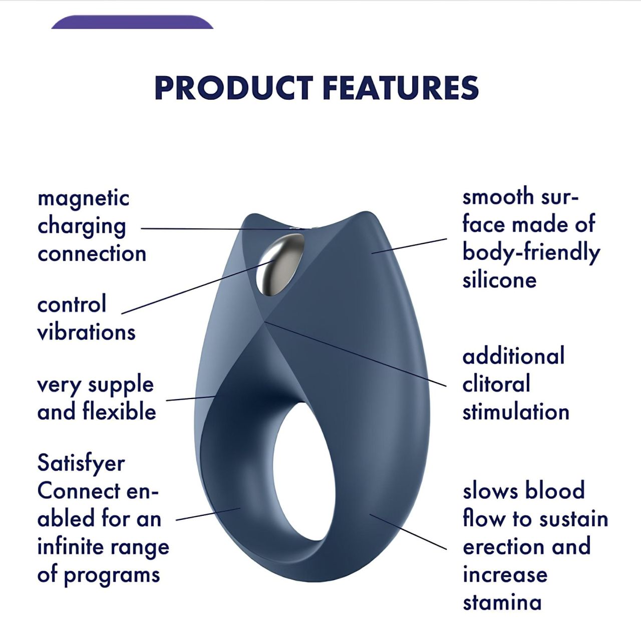 Satisfyer Royal One - App-vezérelt vibrációs péniszgyűrű, férfiaknak (kék) Satisfyer Royal One - App-vezérelt vibrációs péniszgyűrű, férfiaknak (kék)