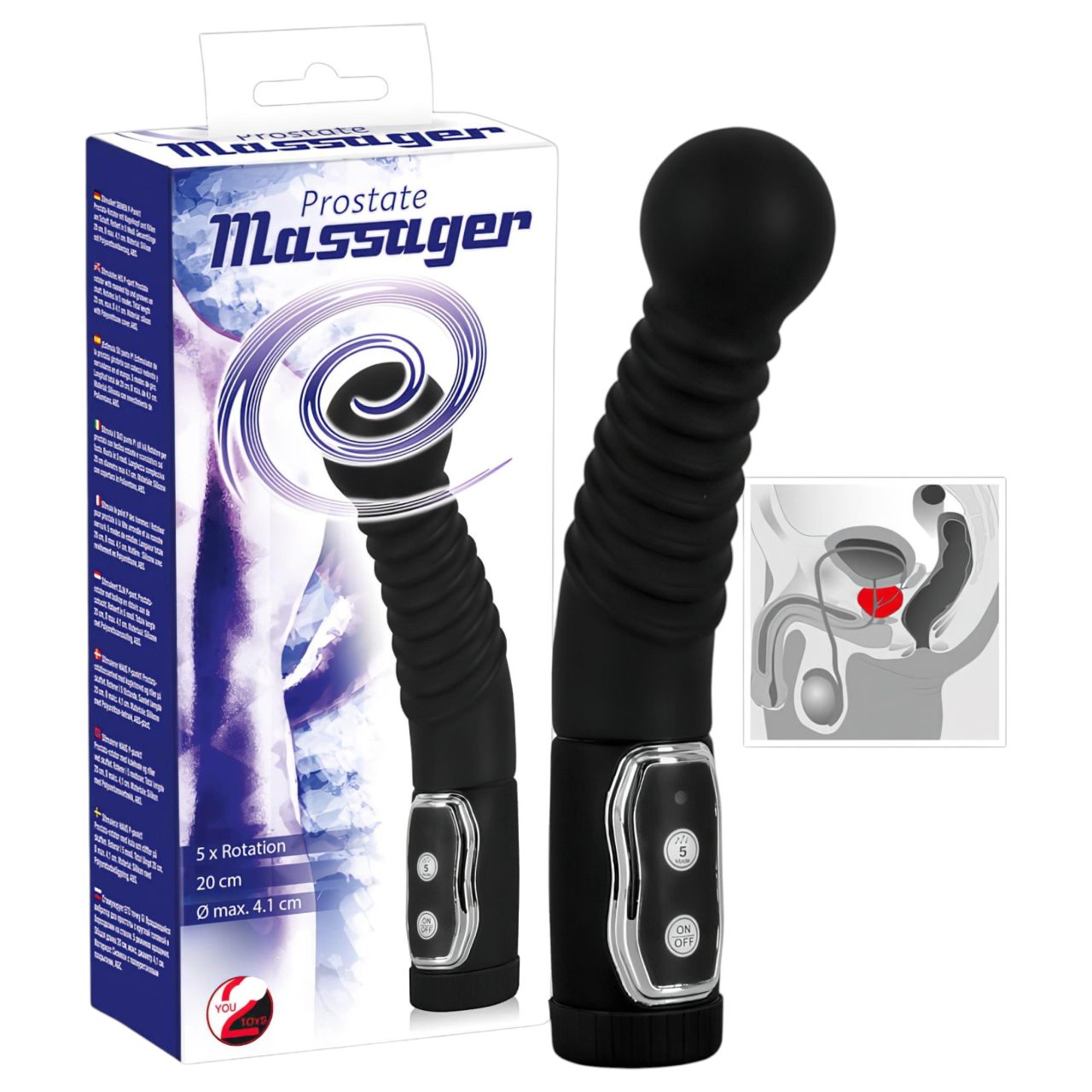You2Toys - Prostate massager - forgó prosztata vibrátor (fekete) You2Toys - Prostate massager - forgó prosztata vibrátor (fekete)