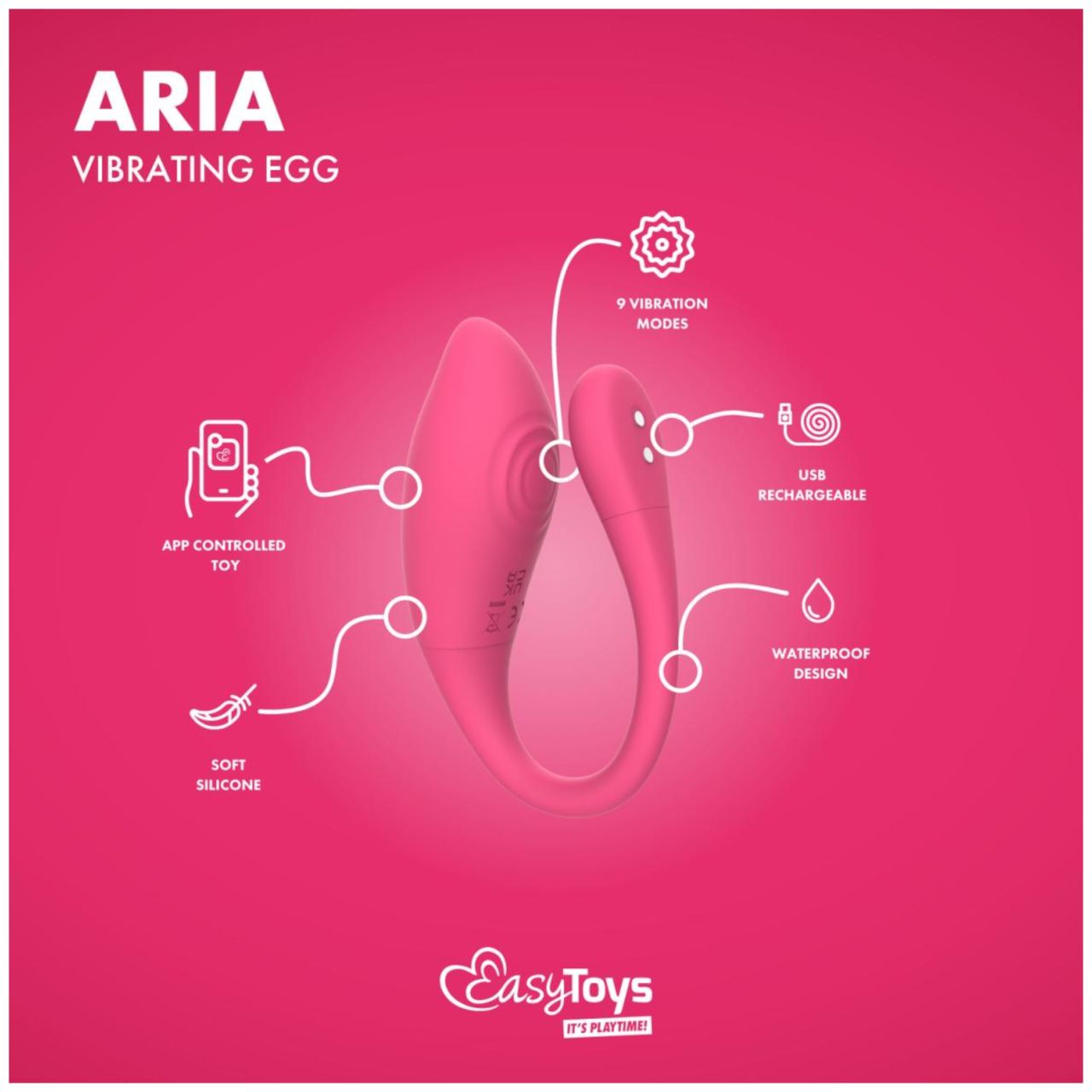 EasyConnect - hordható App-vezérelt vibrációs tojás (pink)