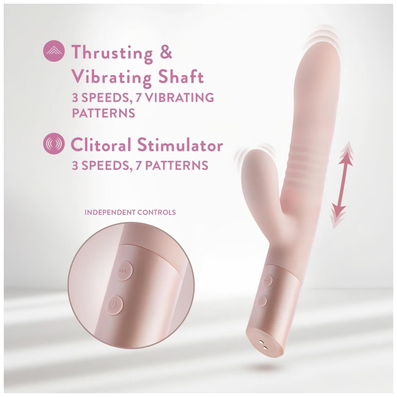 Blush Fraya - csiklókaros lökő vibrátor (pink)