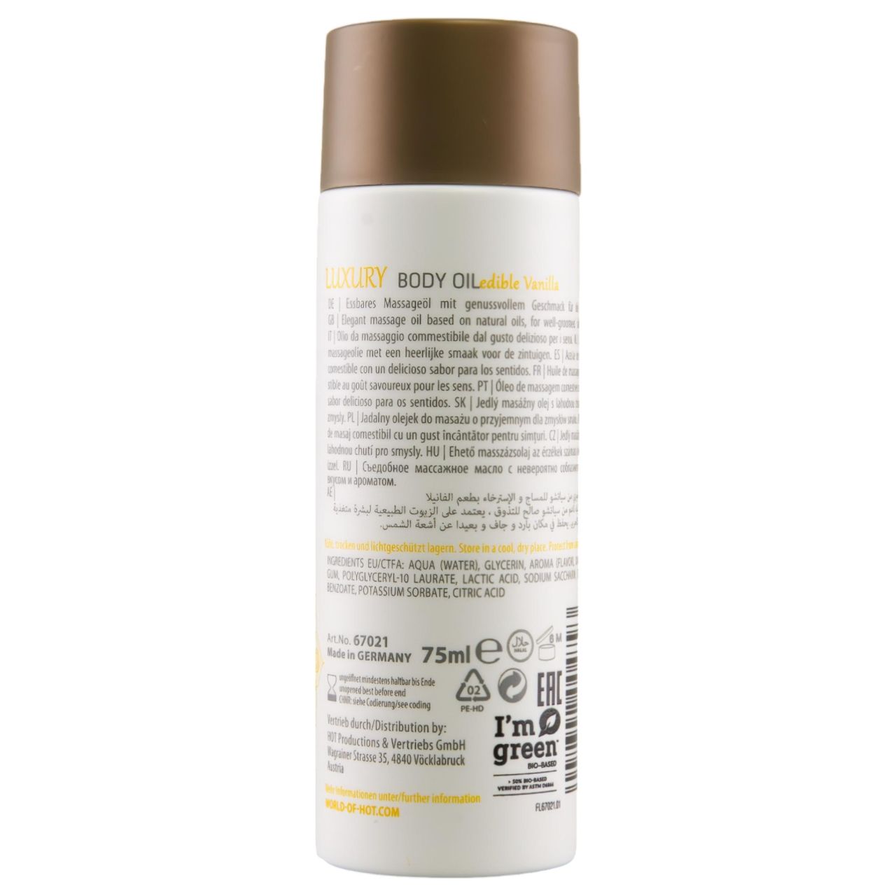 HOT - Shiatsu Luxury - ehető masszázsolaj - vanília (75 ml)