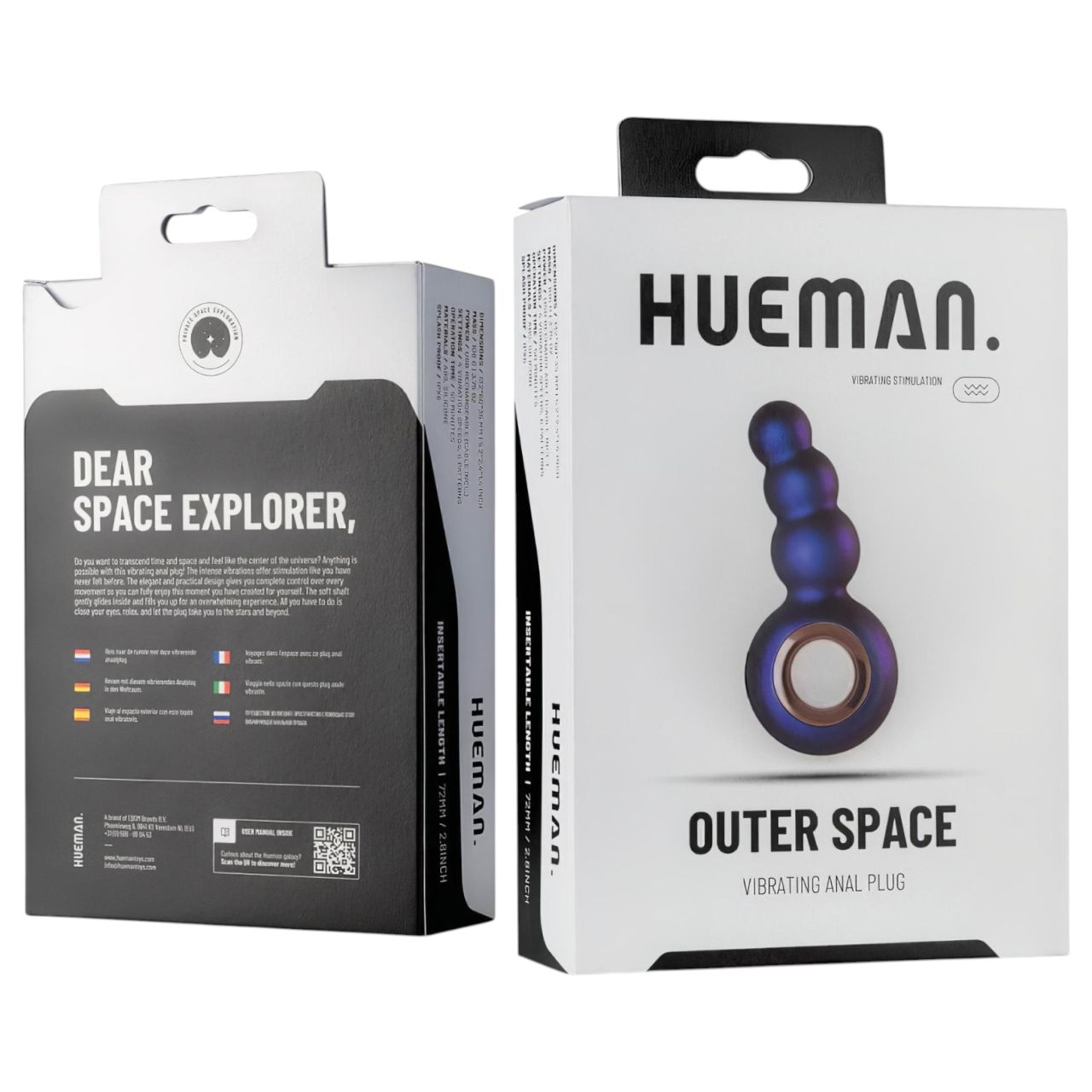 Hueman Outer Space - akkus, gyöngyös anál vibrátor (lila)