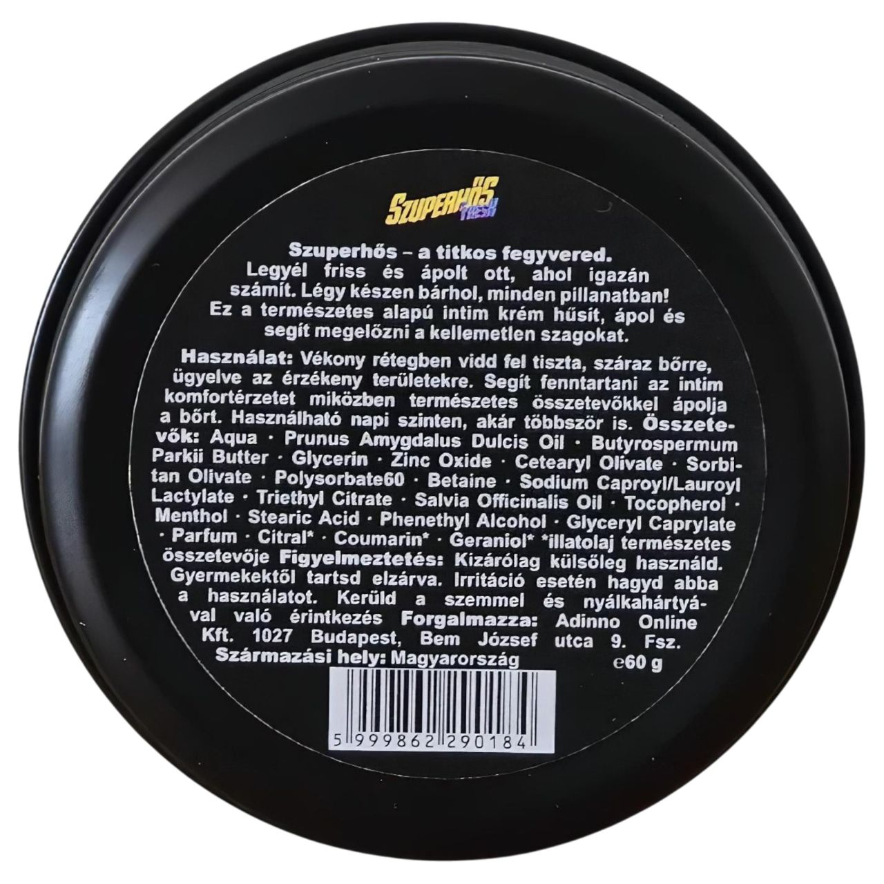 Szuperhős Fresh - intim krémdezodor férfiaknak (60 g) Szuperhős Fresh - intim krémdezodor férfiaknak (60 g)