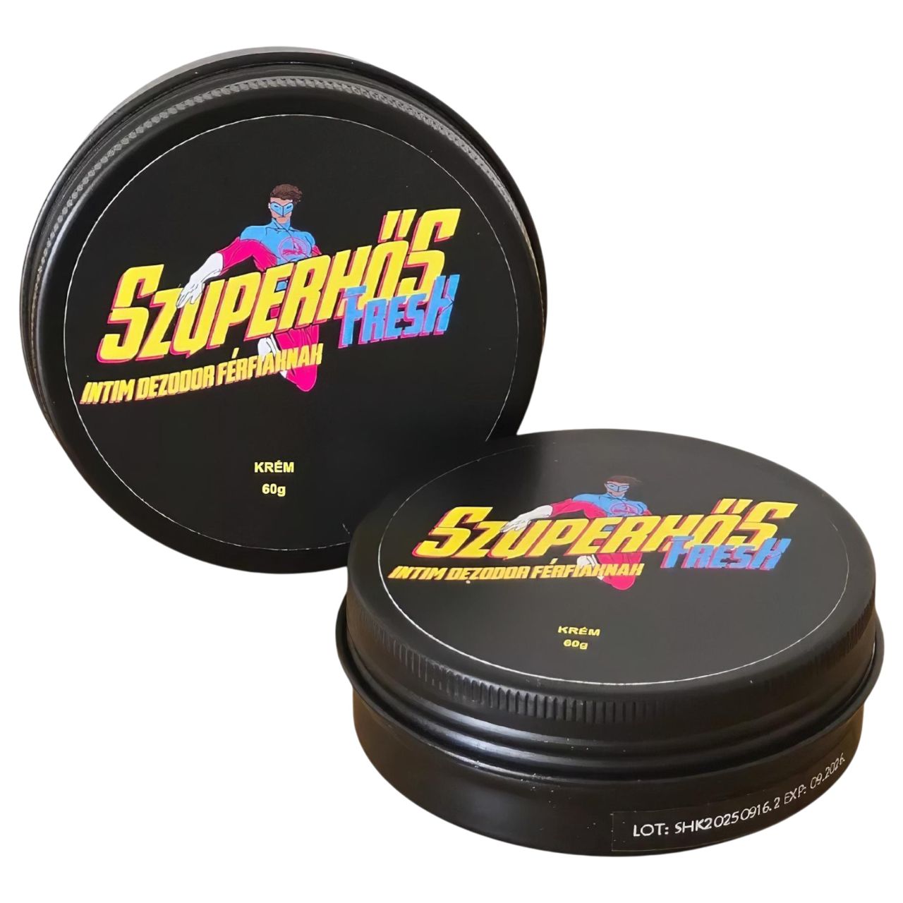 Szuperhős Fresh - intim krémdezodor férfiaknak (60 g) Szuperhős Fresh - intim krémdezodor férfiaknak (60 g)