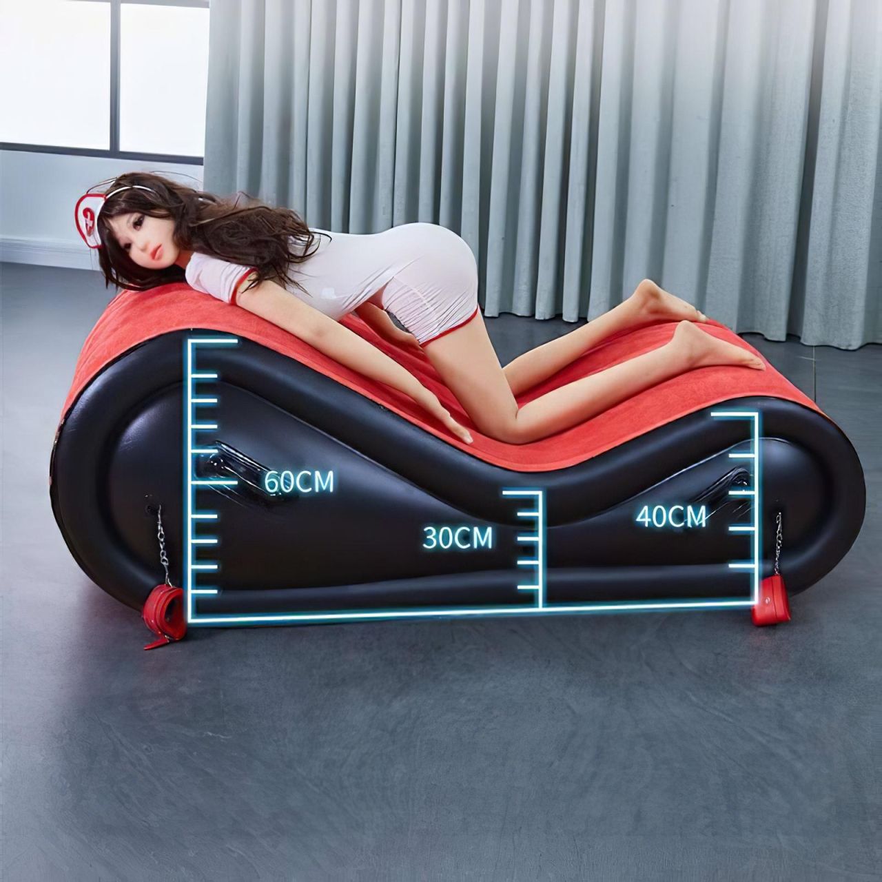 Desirel Magic Pillow - felfújható BDSM szexbútor - bilinccsel (piros) Desirel Magic Pillow - felfújható BDSM szexbútor - bilinccsel (piros)