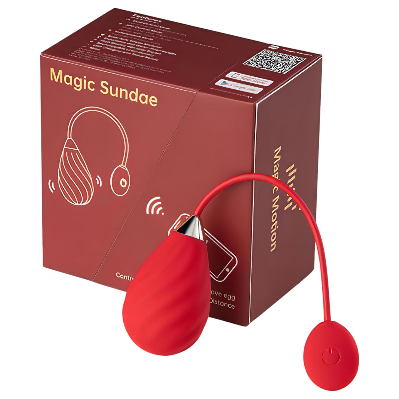 Magic Motion Sundae - App-vezérelt vibrációs tojás (piros) Magic Motion Sundae - App-vezérelt vibrációs tojás (piros)