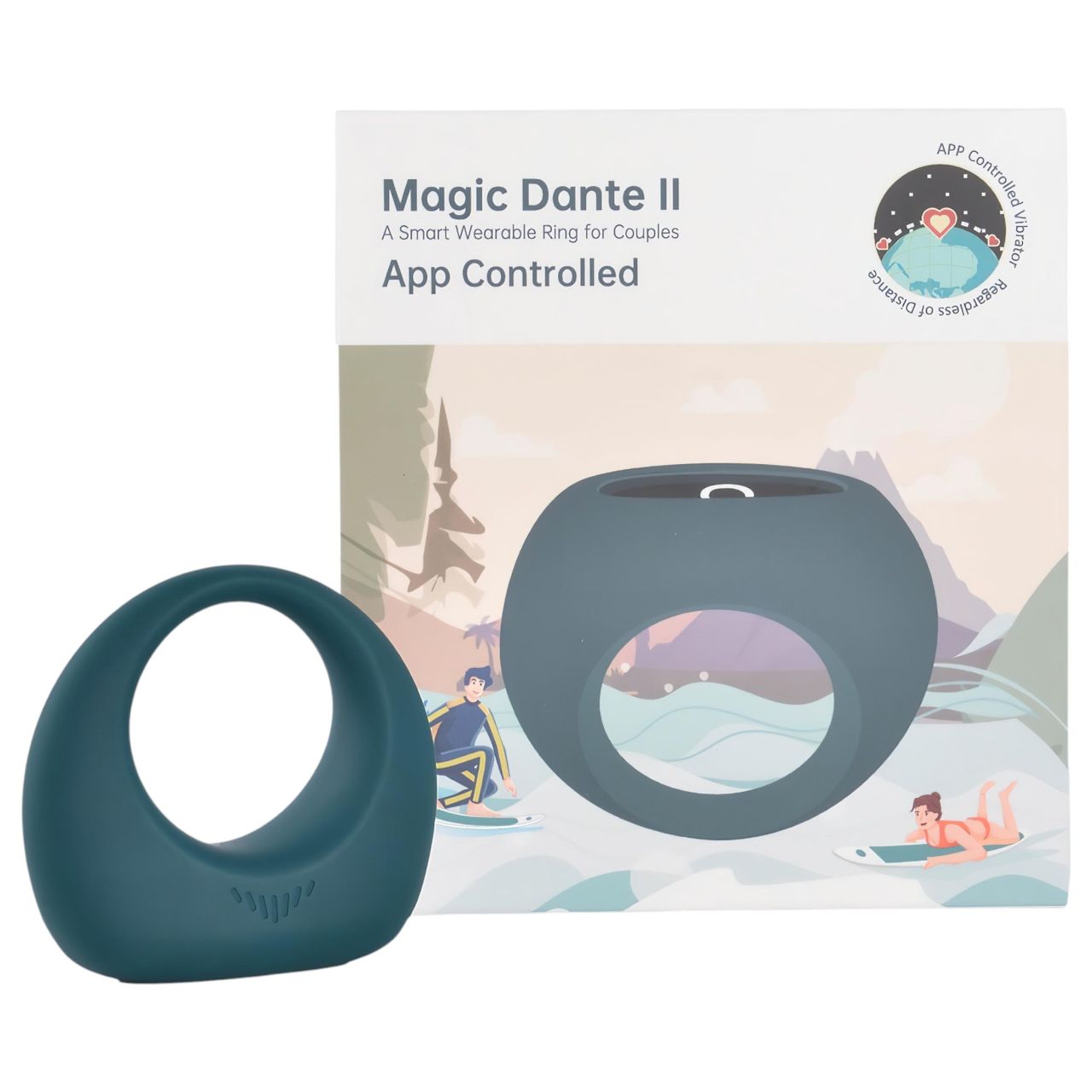 Magic Motion Dante II - App-vezérelt vibrációs péniszgyűrű (kék)