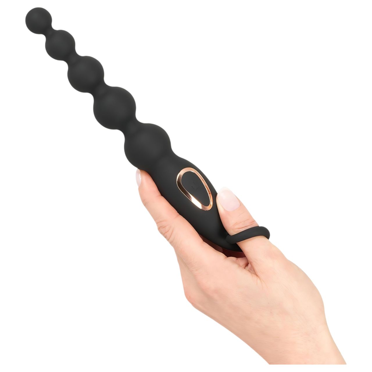 ANOS Anal Beads - gyöngyös anál vibrátor (fekete)