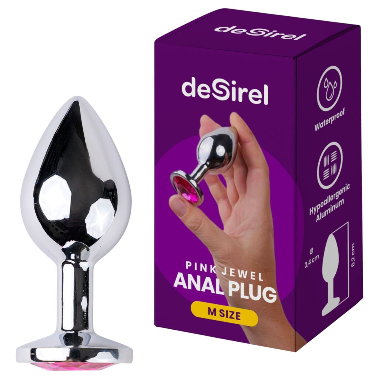 Desirel Pink Jewel M - anál plug (ezüst-pink) Desirel Pink Jewel M - anál plug (ezüst-pink)